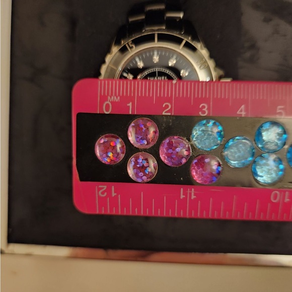 Chanel Diamond steel black watch 6” wrist J12 & Magazine  by Chanel - Picture 13 of 14